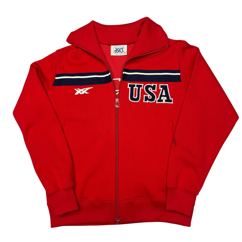 Vintage 80s Asics Team USA Olympics Track Jacket Size 86-3 Made in Japan